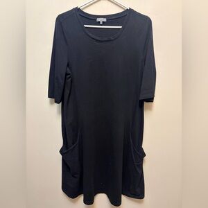 HABITAT Black Cozy Travel Dress w/ Slouched Pockets